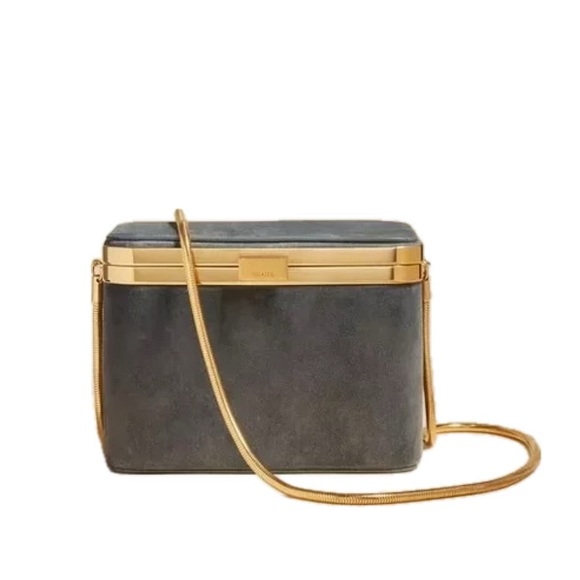 KHAITE Handbags - NWT Khaite Eloise Minaudière In Slate Suede
